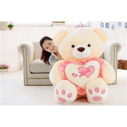 Peach 5 Feet Love Heart Teddy Bear